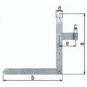Charnière d'angle de porte 400x600x40x105mm acier galva gauche 5mm GAH