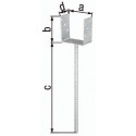 Support poteau ETA-10/0210 101x100x400x60mm TZN m.ext.langem Betonanker GAH