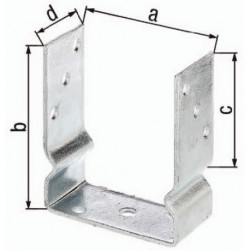 Support poteau ETA-10/0210 121x150x100x60mm Galvanisé à chaud