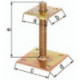 Base de poteau en I 70x70x100x100x150mm acier galvanisé brut, galvanisé jaune