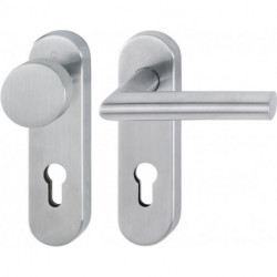 Poignée porte Ams.E58/353KH/1400 Inox F69 PZ rd HOPPE