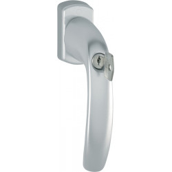 Poignée de fenêtre NY 0810S/U10 Alu.F1/natur 32mm verrouillable HOPPE