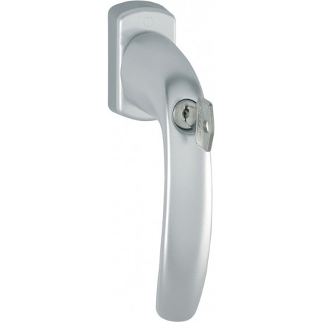 Poignée de fenêtre NY 0810S/U10 Alu.F1/natur 32mm verrouillable HOPPE