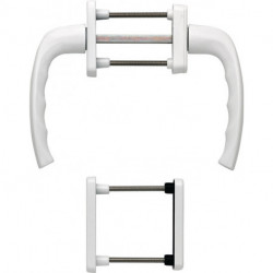 Set poignée NY 0810/961N/U10/… Alu.F9016 63-73mm carré.7mm HOPPE