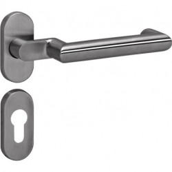 Jeu de portes profilées en acier inoxydable PZ - cylindre profilé pour épaisseur de porte 38,1 - 48 mm HEWI