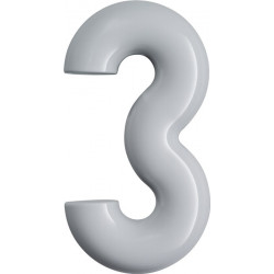 Chiffre du numéro de maison 3 Polyamide spécial 99 blanc pur 165mm D.33mm HEWI