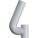Chiffre du numéro de maison 4 Polyamide spécial 90 noir profond 165mm D.33mm HEWI