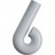 Chiffre du numéro de maison 6 Polyamide spécial 99 blanc pur 165mm D.33mm HEWI
