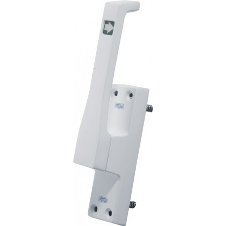 Poignée de porte 970 DIN gauche métal clair anodisé blanc 50 mm tige ronde 10 mm FUHR