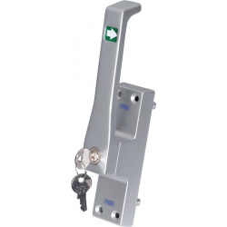 Poignée de porte 970Z DIN droite anodisé blanc 50 mm tige ronde 10 mm FUHR