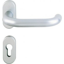 Poignée porte Paris FS-138GF/55/55S Alu.F1-2 D/D TS 55-75mm PZ ov.DIN Gauche/Droite HOPPE
