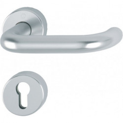 Poignée porte Paris FS-138/42H/42HS Alu.F1 D/D TS 45-65mm PZ rd.DIN Gauche/Droite HOPPE