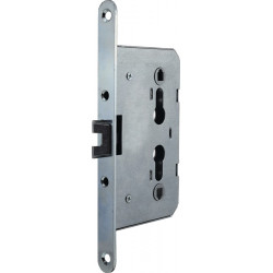 Serrure à mortaise spéciale pour portes métalliques PZW 20/65/72/8 mm DIN gauche / droite galvanisé arrondi BEVER