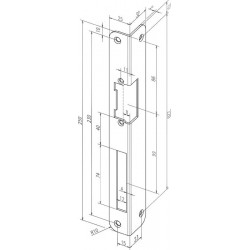 Gâche serrure .IW 324 R-10 EST VA rd.DIN Droite ASSA ABLOY