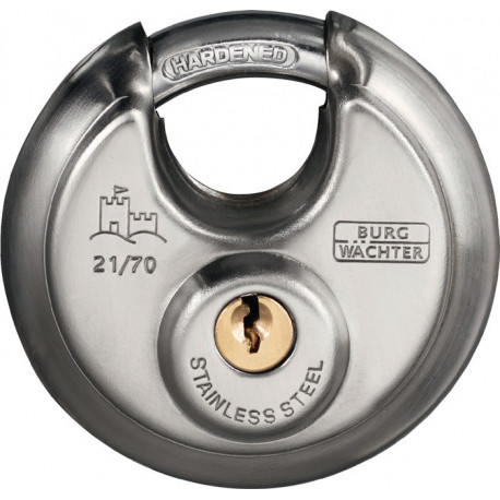 Cadenas cylindrique 21 70 largeur du corps de verrou 70 mm acier inoxydable ferm