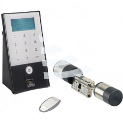 Serrure de porte électronique secuENTRY easy plus 5652 avec code et empreinte digitale noir/blanc