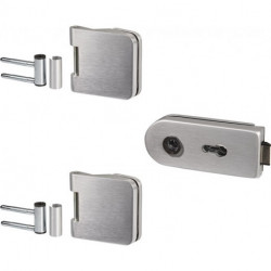 Ferrure de porte en verre STUDIO Rondo/OFFICE Junior LM argent elox.UV poignée guide