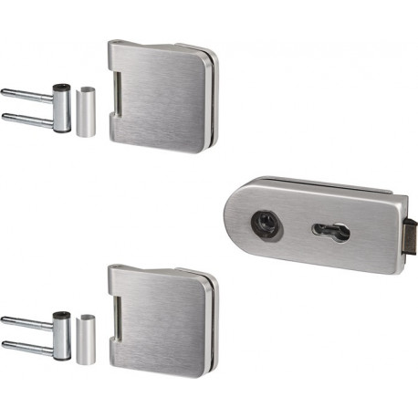 Ferrure de porte en verre STUDIO Rondo/OFFICE Junior LM argent elox.UV poignée guide