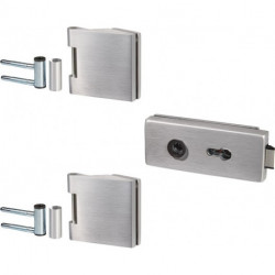 Ferrure de porte en verre STUDIO Classic/OFFICE Classic LM argent elox.UV Poussoir .vorn