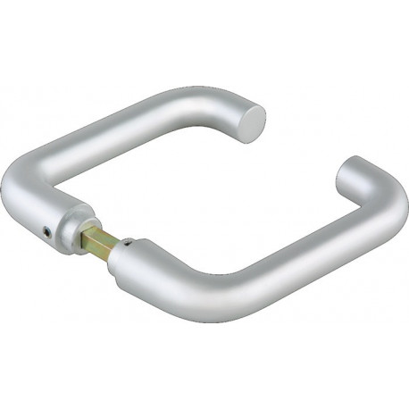 Paire de poignées de porte en verre rond LM argent elox carré 8mm DORMAKABA