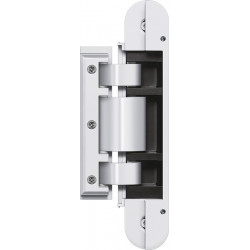 Charnière pour porte en verre TEG 310 2D 60 Alu.ma blanc 60kg cache ESG 8/10mm (Par 2)