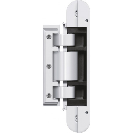 Charnière pour porte en verre TEG 310 2D 60 Alu.ma blanc 60kg cache ESG 8/10mm (Par 2)