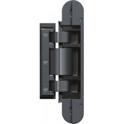 Charnière pour porte en verre TEG 310 2D 60 Alu.ma gris pur 60kg cache ESG 8/10mm (Par 2)