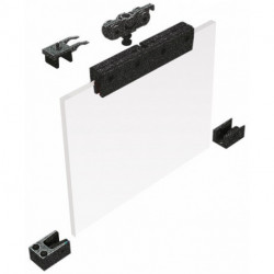 Système coulissant 73 Portes en verre 80 kg Kit de conversion ESG 8/10 mm HELM