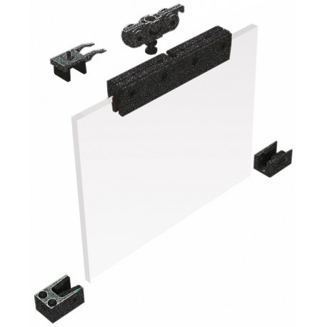 Système coulissant 73 Portes en verre 80 kg Kit de conversion ESG 8/10 mm HELM