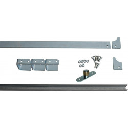 Kit rail 80787 Rail acier galvanisé 50x10 mm Roulettes 105 ou 120 mm HBS-BETZ