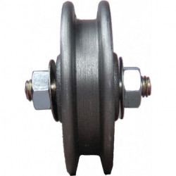 Poulie pour portail coulissant 140mm acier 130kg 14/17mm Heinrich