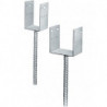 Pied de poteau PPD 100x70x126x5mm acier galvanisé - A sceller