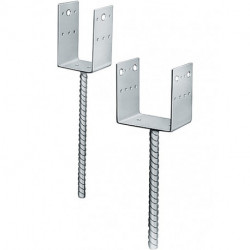 Pied de poteau PPD 120x90x126x5mm acier galvanisé - A sceller