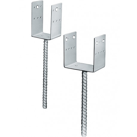 Pied de poteau PPD 120x90x126x5mm acier galvanisé - A sceller