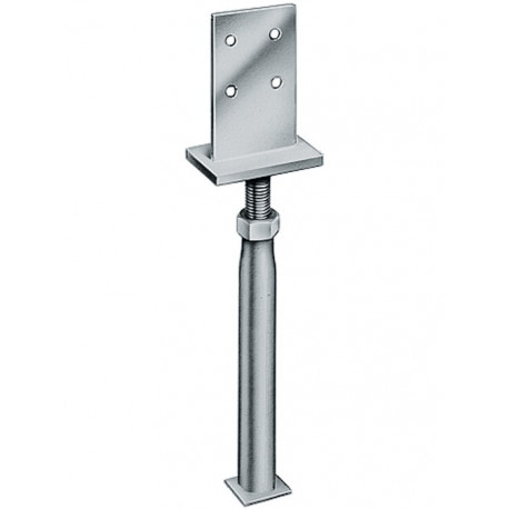 Pied de poteau PVIG/PVIBG 60x90x10mm acier galvanisé - A sceller