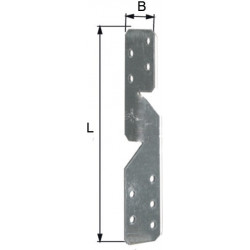 Connecteur Ancrage de panne de chevron G/D 250x33x2mm GAH (Par 50)