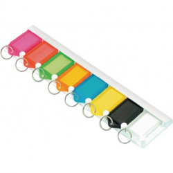 Porte-clés à coller ou à visser, couleurs assorties, plastique Nombre de crochets 8