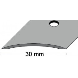 Rail de tapis, largeur 30 mm, longueur 1000 mm, acier inoxydable, cintré mat, perforé au centre PG (Par 10)