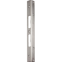 Plaque de verrou porte d'angle de sécurité L.300mm B.25mm S.2mm Acier inoxydable brossé mat SCHNEGEL
