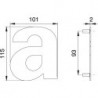 Lettre de numéro de maison a Inox matt 114mm B.101mm EDI
