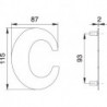 Lettre de numéro de maison c Inox matt 110mm B.87mm EDI