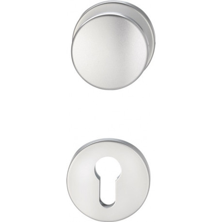 Set poignée porte Riva FS K7/103 Alu.F1 D/K TS 38-58mm PZ rd.DIN Gauche / Droite EDI