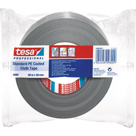 Adhésif toilé tesaband® Standard 4688 argenté mat longueur 50 m largeur 50 mm ro