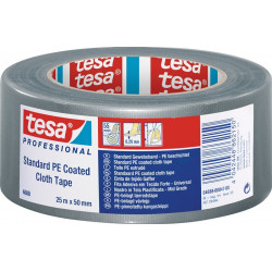 Adhésif toilé tesaband® Standard 4688 argenté mat longueur 25 m largeur 50 mm ro (Par 5)