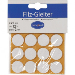 Patins en feutre 22mm blanc