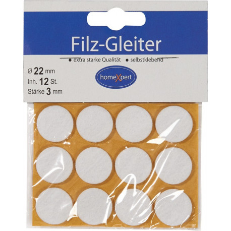 Patins en feutre 22mm blanc