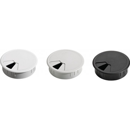 Passe cable pour plateau de table 80mm plastique noir EL.-D.80mm HETTICH