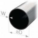 Tube d'armoire rond, acier MS, poli, tube extérieur D. 30 mm épaisseur de paroi 0,95 mm 2500 mm PG/A