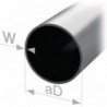 Tube d'armoire rond, acier MS, poli, tube extérieur D. 30 mm épaisseur de paroi 0,95 mm 2500 mm PG/A