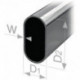 Tube d'armoire ovale soudé sans soudure, acier chromé, hauteur du tube 30 mm, largeur du tube 15 mm, épaisseur de la paroi 1 mm 2500 mm PG